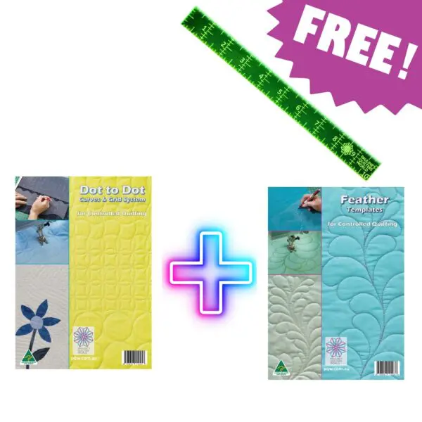 Dot to Dot + Feather Templates + 10”x1” Ruler FREE